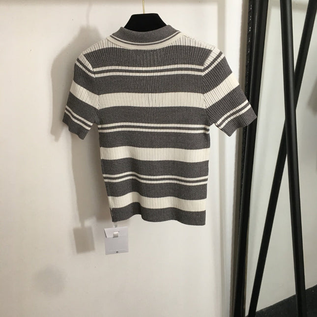 DIOR 26S SHORT-SLEEVE POLO KNIT TOP 1078