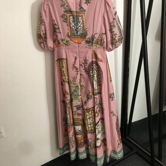 ZIMMERMANN 26S PUFF SLEEVE PATTERNED DRESS STYLE 19