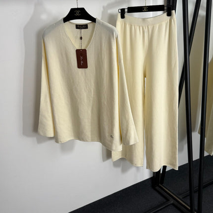LORO PIANA 26S V-NECK KNIT PANTS SET 959
