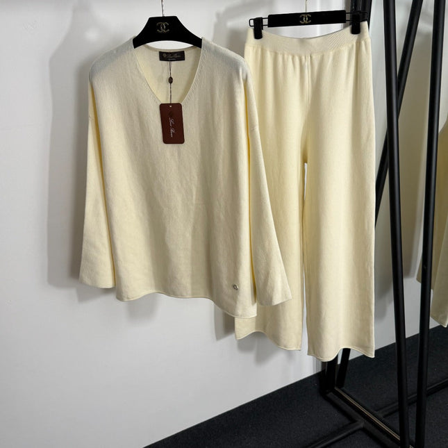 LORO PIANA 26S V-NECK KNIT PANTS SET 959