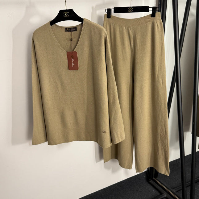 LORO PIANA 26S V-NECK KNIT PANTS SET 958