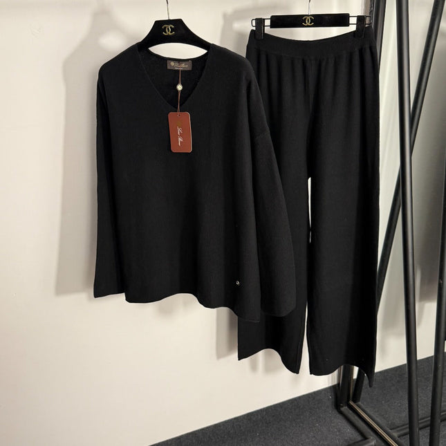 LORO PIANA 26S V-NECK KNIT PANTS SET 960