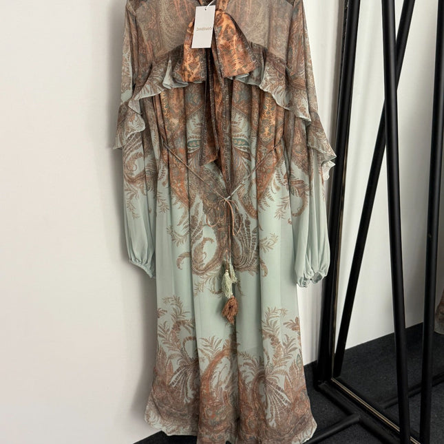 ZIMMERMANN 26S BOW-NECK LONG-SLEEVE DRESS STYLE 143