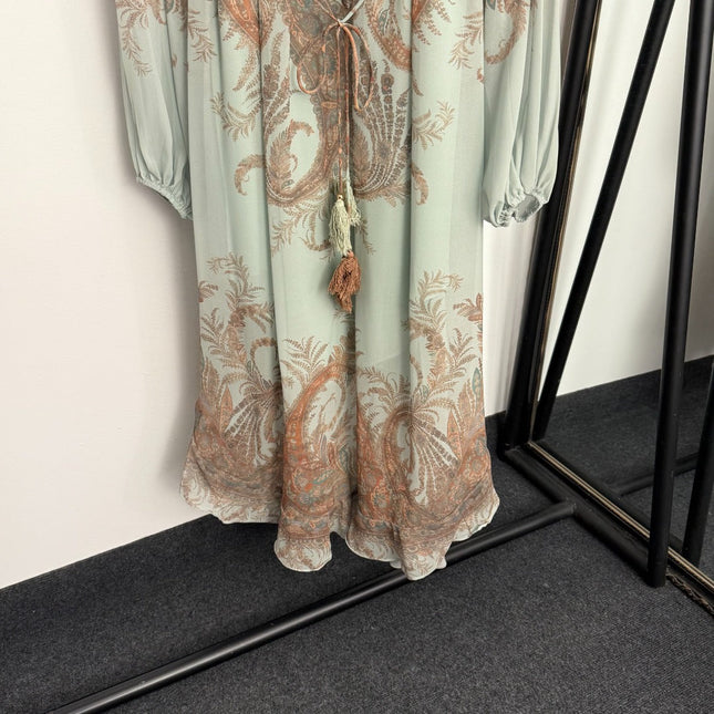 ZIMMERMANN 26S BOW-NECK LONG-SLEEVE DRESS STYLE 143