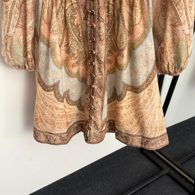 ZIMMERMANN 26S PUFF SLEEVE V-NECK DRESS STYLE 47