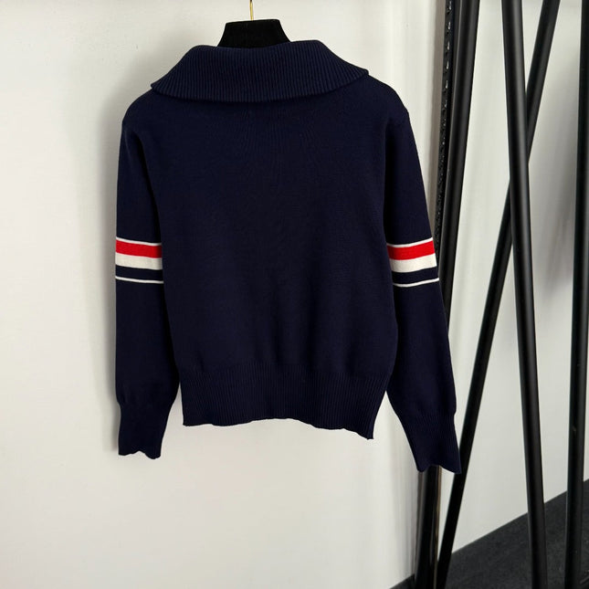 THOM 26S LONG-SLEEVE ZIP-UP KNIT TOP STYLE 74