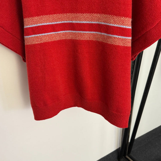 DIOR 26S SHORT-SLEEVE HIGH-NECK KNITTED SWEATER 967