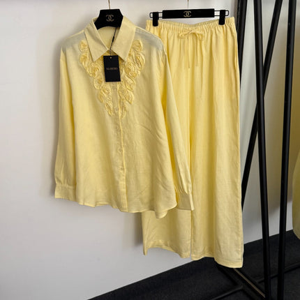 VALENTINO 26S LONG-SLEEVE SHIRT & WIDE-LEG PANTS SET 381