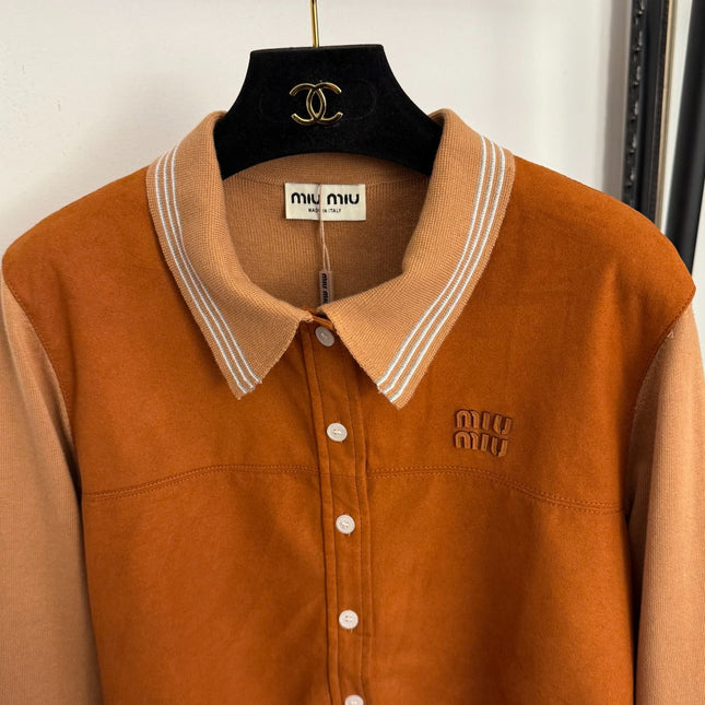 MIUMIU 26S LONG SLEEVE COLLARED CARDIGAN 1010