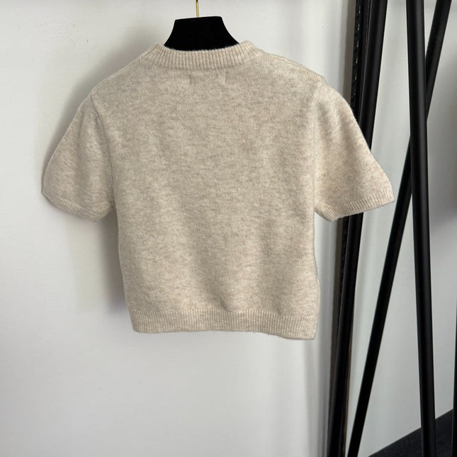 MIUMIU 26S SHORT SLEEVE KNIT TOP 1009