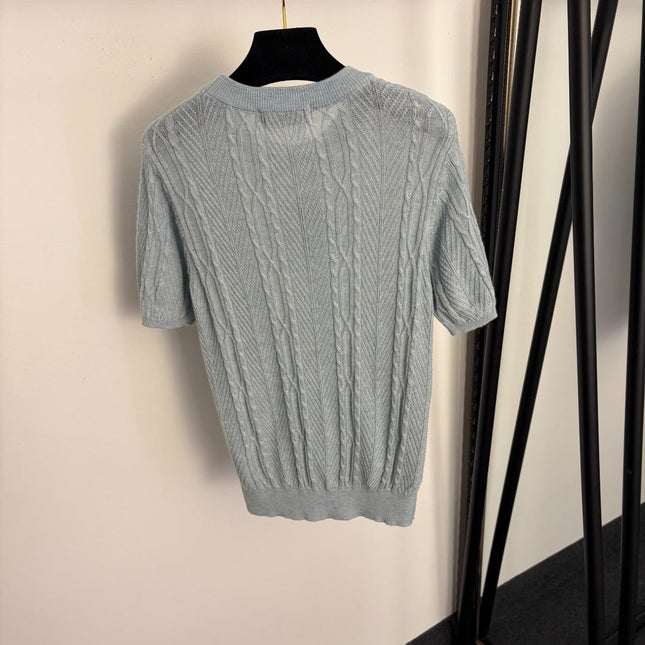 LORO PIANA 26S SHORT SLEEVE KNIT TOP 656