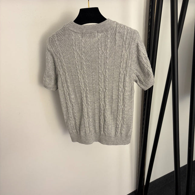 LORO PIANA 26S SHORT SLEEVE KNIT TOP 657