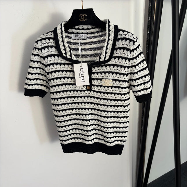 CELINE 26S SHORT SLEEVE KNIT TOP 136