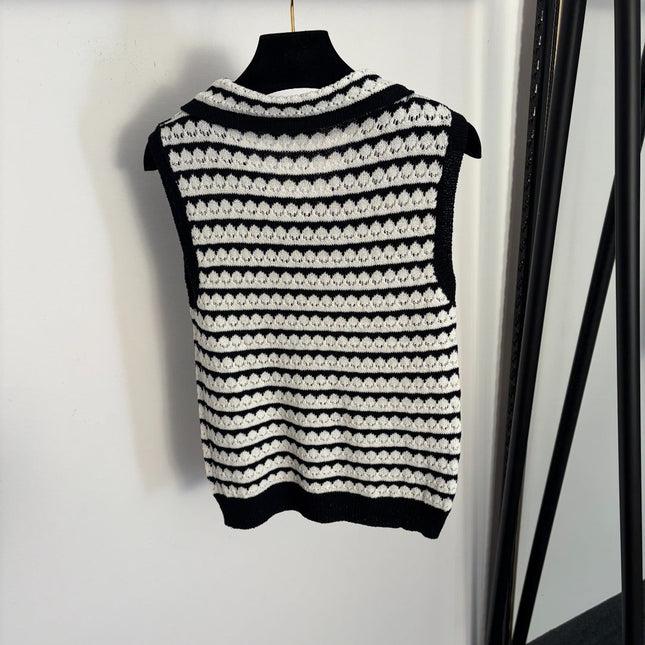 CELINE 26S LACE COLLAR KNIT VEST 134