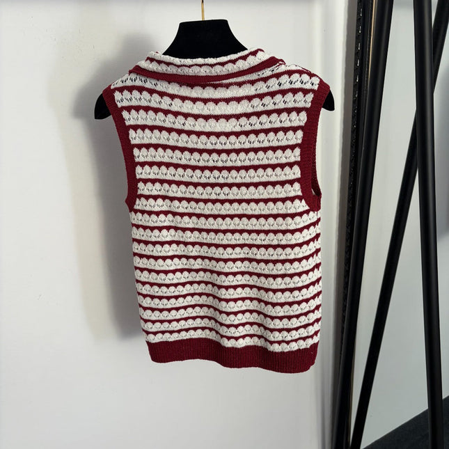 CELINE 26S LACE COLLAR KNIT VEST 135