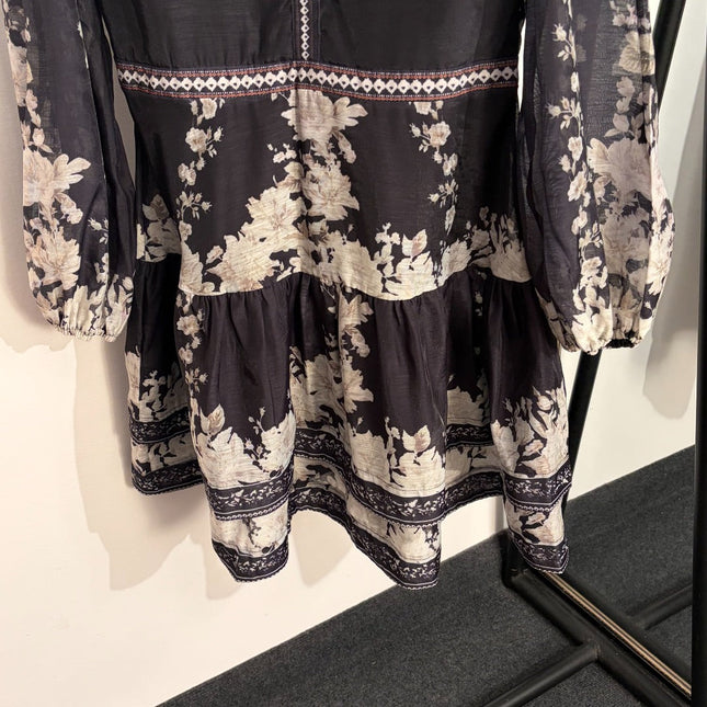 ZIMMERMANN 26S PATTERNED LONG-SLEEVE DRESS STYLE 83