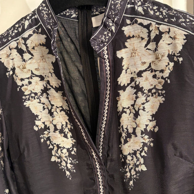 ZIMMERMANN 26S PATTERNED LONG-SLEEVE DRESS STYLE 83