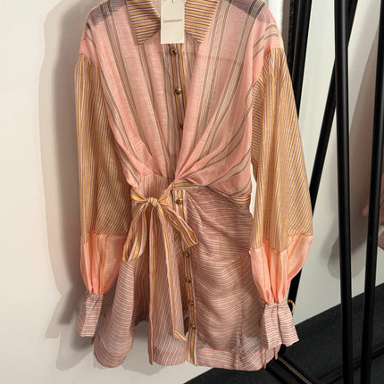 ZIMMERMANN 26S PUFF SLEEVE WAIST-CINCHED DRESS STYLE 57