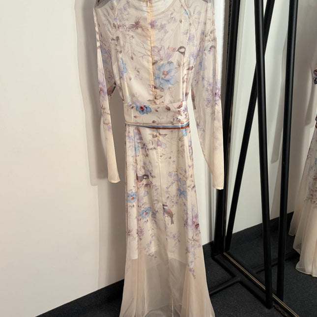 ZIMMERMANN 26S LONG-SLEEVE WAIST-CINCHED DRESS STYLE 49