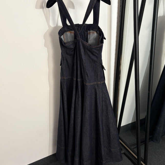 ZIMMERMANN 26S DENIM PINAFORE DRESS STYLE 34