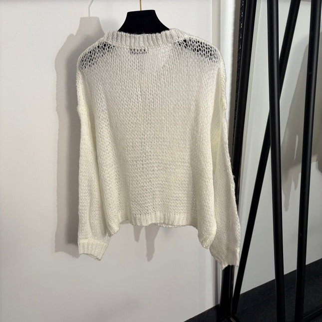 LOEWE 26S OPEN KNIT LONG SLEEVE SWEATER 452
