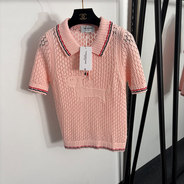 THOM 26S SHORT SLEEVE POLO KNIT TOP STYLE 260