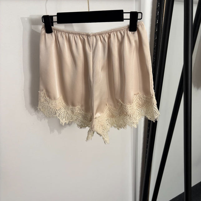 YSL 26S LACE TRIMMED PAJAMA SHORTS PANTS 374