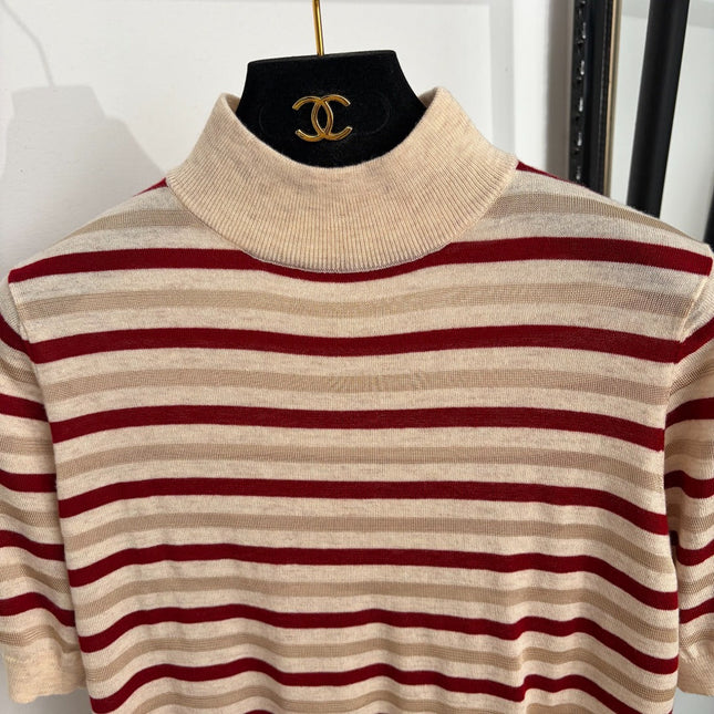 VALENTINO 26S SHORT-SLEEVE TURTLENECK KNIT TOP 436