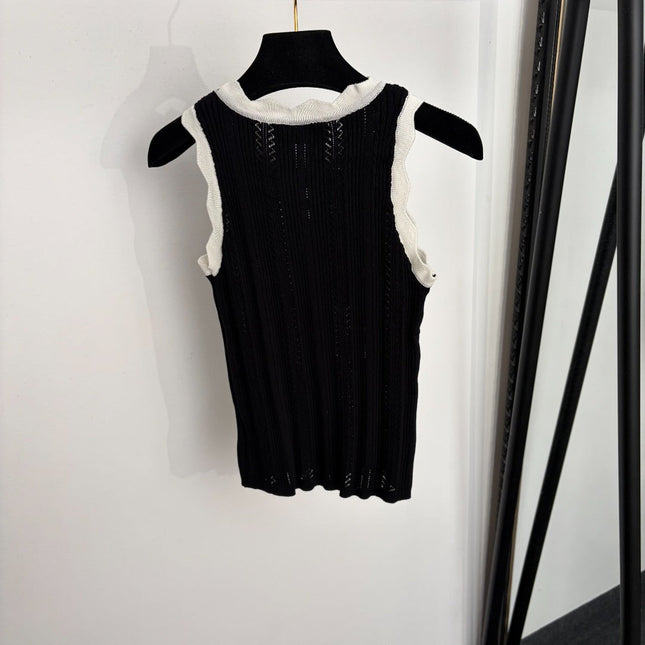 CHANEL 26S BOW-NECK KNITTED VEST 1374
