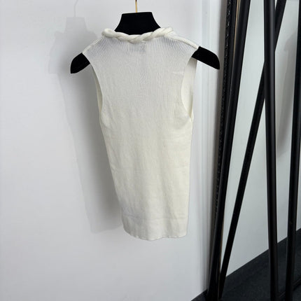 YSL 26S SLEEVELESS DRAPED NECK KNIT TOP 490