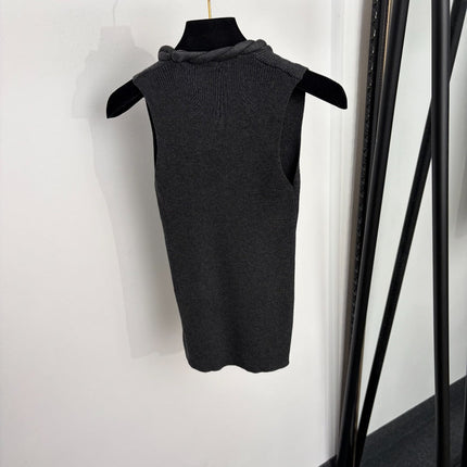 YSL 26S SLEEVELESS DRAPED NECK KNIT TOP 489