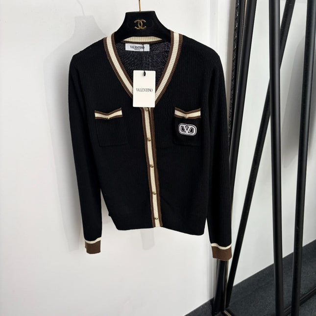 VALENTINO 26S KNITTED V-NECK CARDIGAN 363