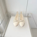 CHANEL 26S BALLET FLATS IN IVORY WHITE MESH AND CALFSKIN WITH BOW