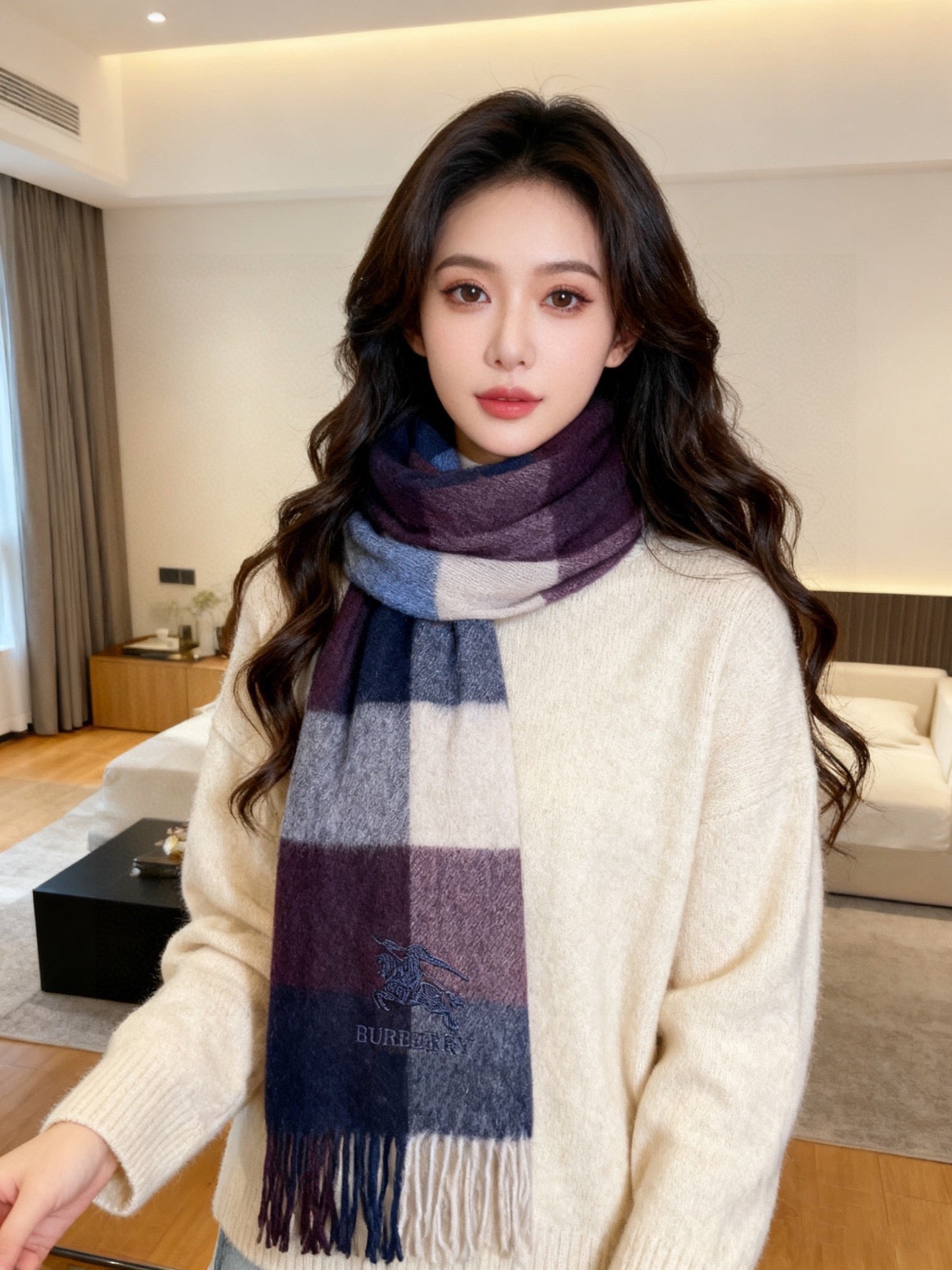 BURBERRY 26S SCARF 180CM IN CASHMERE 163812