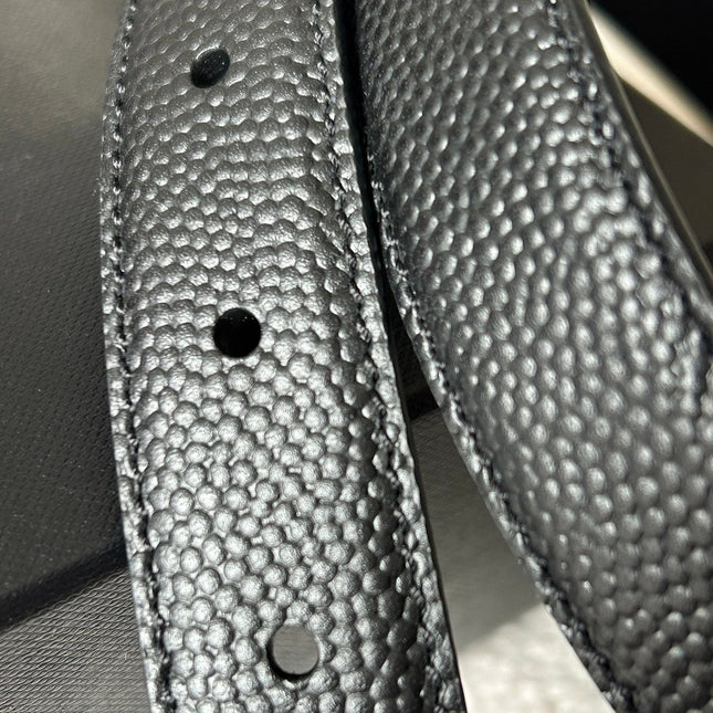 YSL 25S BELT 20 MM IN BLACK GRAINED CALFSKIN 543672