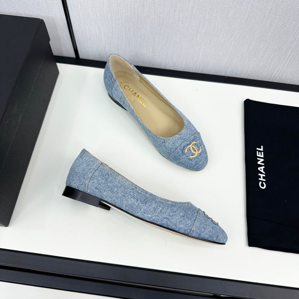 cc ballet flat light blue denim 166814