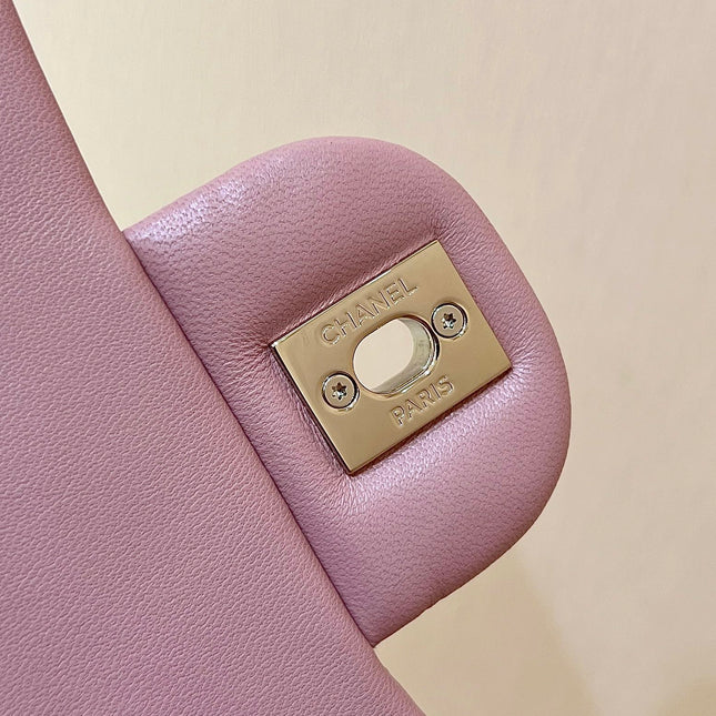 CHANEL 25S FLAP BAG 20 CM IN LIGHT PINK LAMBSKIN WITH GOLD HARDWARE