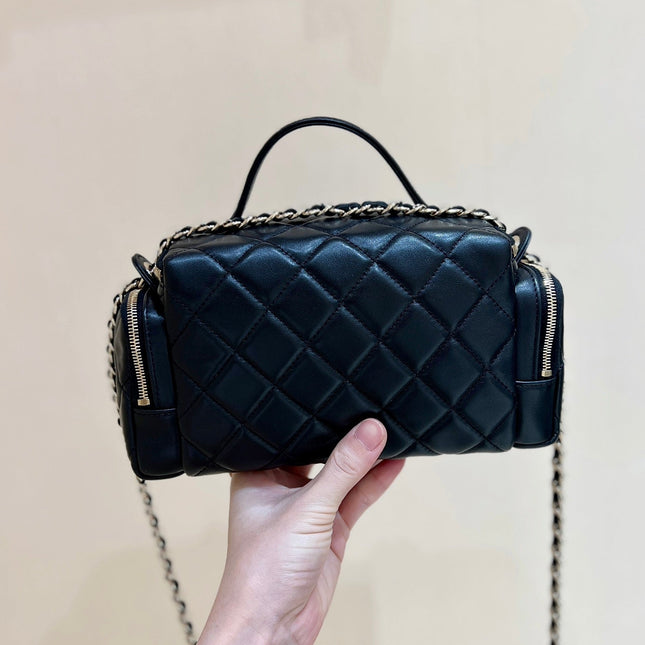 CHANEL 25S VANITY CASE 23 IN BLACK LAMBSKIN