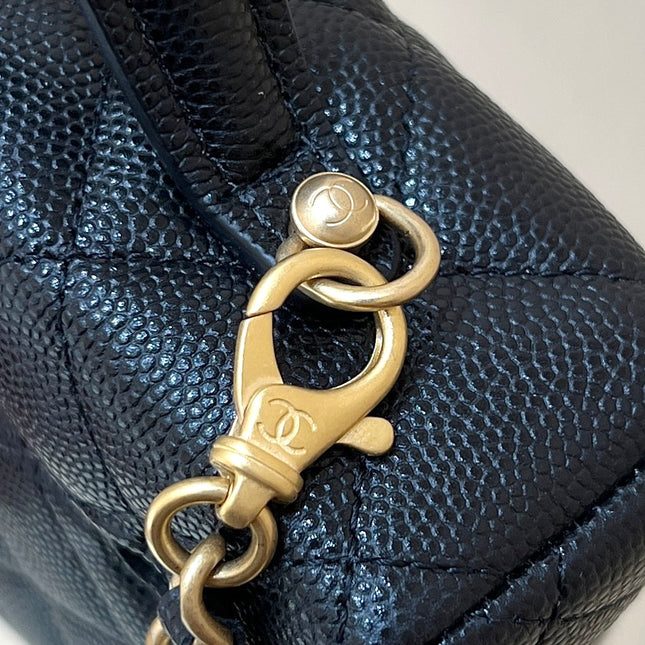 CHANEL 25S VANITY CASE 19 IN BLACK CALFSKIN GOLD HARDWARE