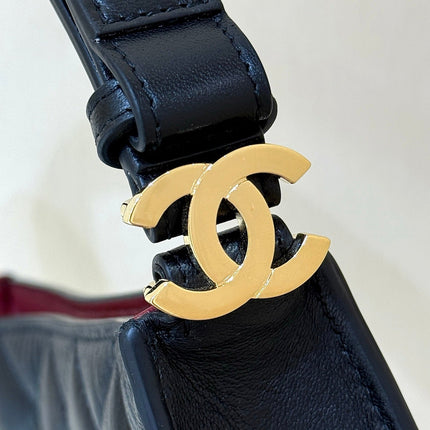 CHANEL 26S SHOULDER BAG 14 IN BLACK LAMBSKIN QUILTED