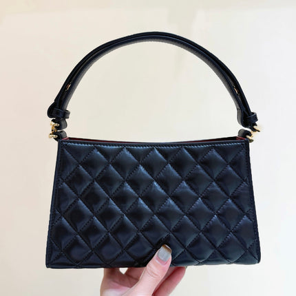 CHANEL 26S SHOULDER BAG 14 IN BLACK LAMBSKIN QUILTED