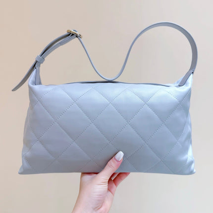 CHANEL 26S SHOULDER BAG 17 IN LIGHT BLUE LAMBSKIN DIAMOND QUILTING