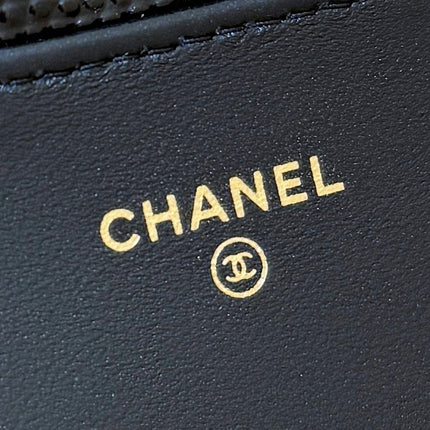 CHANEL 26S MINI TOP HANDLE BAG 9 IN BLACK CALFSKIN LIZARD EMBOSSED