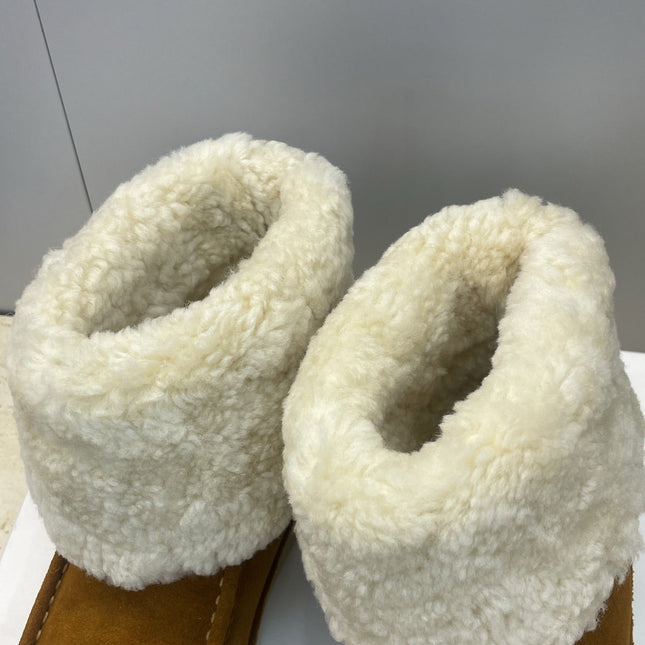 CHLOÉ 26S SHEARLING BOOTS IN BROWN SUEDE