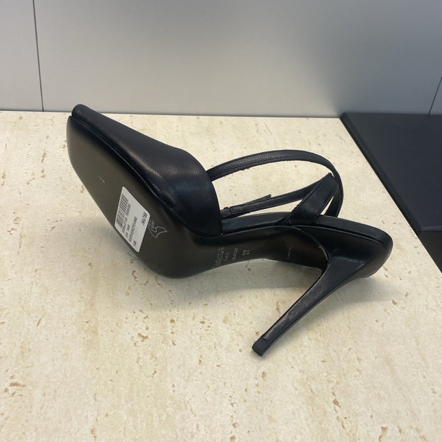 YSL 26S HEELED SANDALS 95 MM IN BLACK CALFSKIN STYLE 1