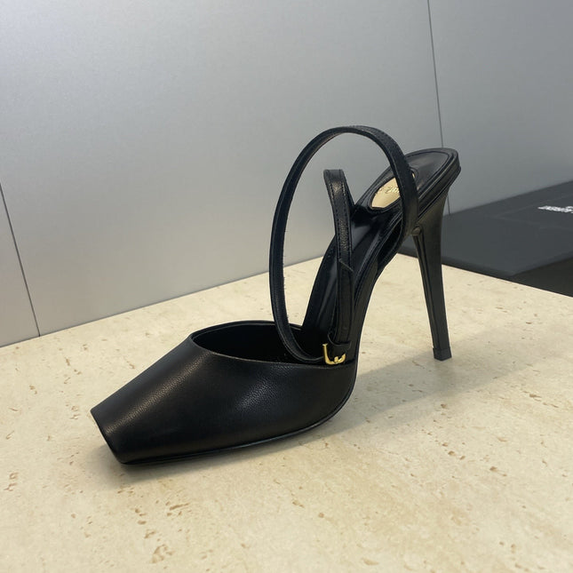 YSL 26S HEELED SANDALS 95 MM IN BLACK CALFSKIN STYLE 1