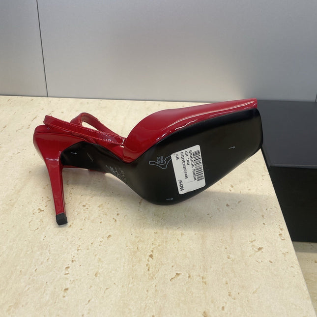 YSL 26S HEELED SANDALS 95 MM IN RED CALFSKIN