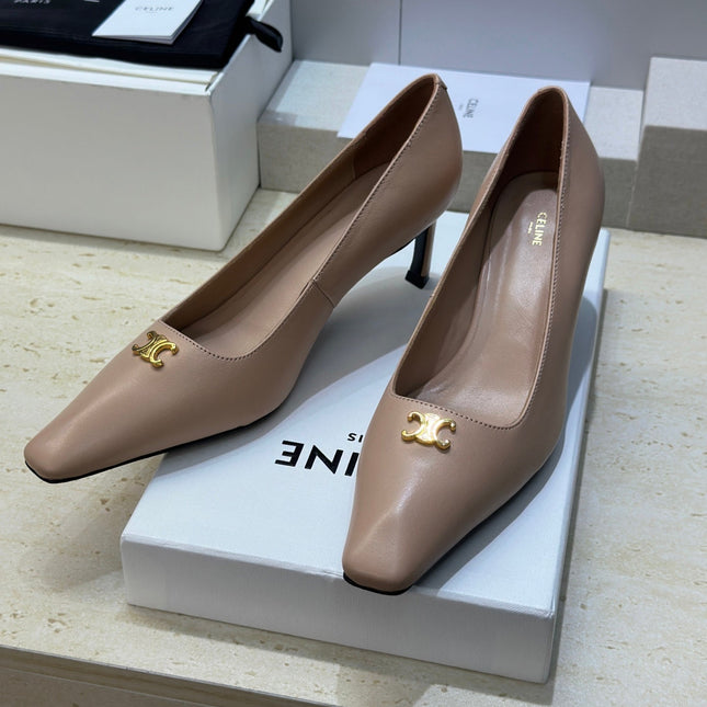CELINE 26S HIGH HEELS 65 MM IN NUDE BEIGE CALFSKIN