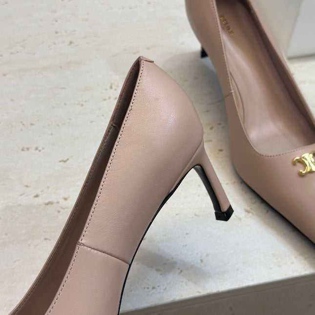 CELINE 26S HIGH HEELS 65 MM IN NUDE BEIGE CALFSKIN
