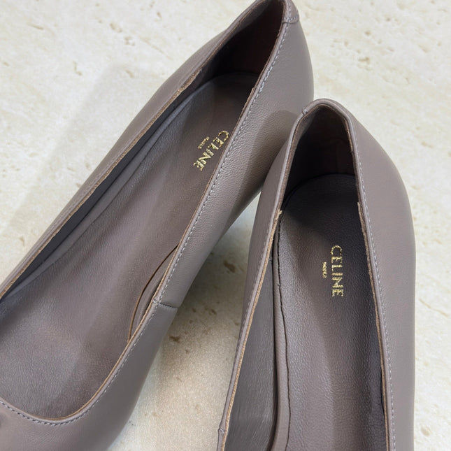 CELINE 26S HIGH HEELS 65 MM IN BEIGE GREY CALFSKIN